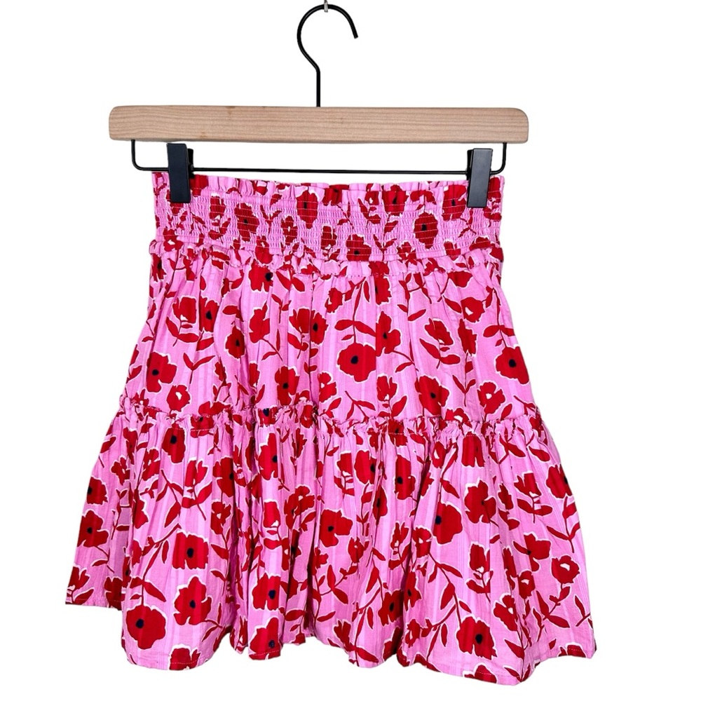 Vineyard Vines NWT Rock Rose Smocked Tiered Skirt Pink Red Small